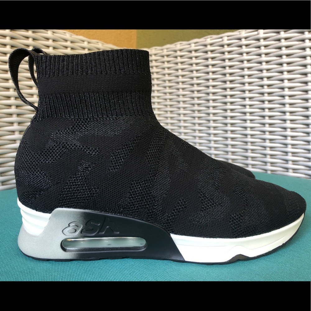 Ash lulu camo sock style trainer